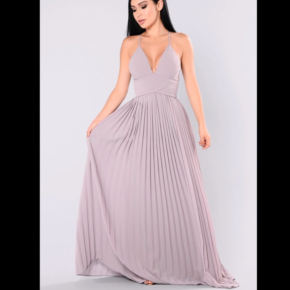 Formal Pleated Maxi Dress
